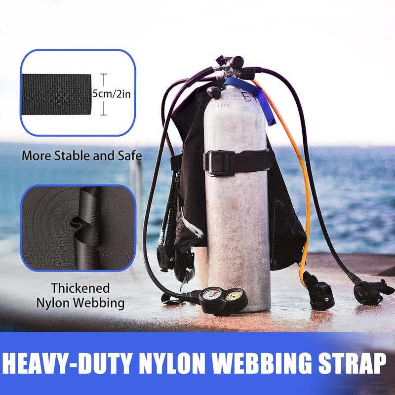 JUSTOOP Store Scuba Diving BCD Tank Band, Adjustable and Durable Dive Tank Strap with Cam Buckles and Non-Slip Pads for Underwater Diving, 2 Pack - Image 4
